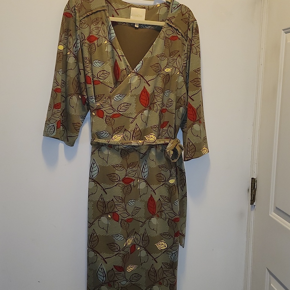 Modcloth Wrap Dress Tea Length 3X Office Cozy